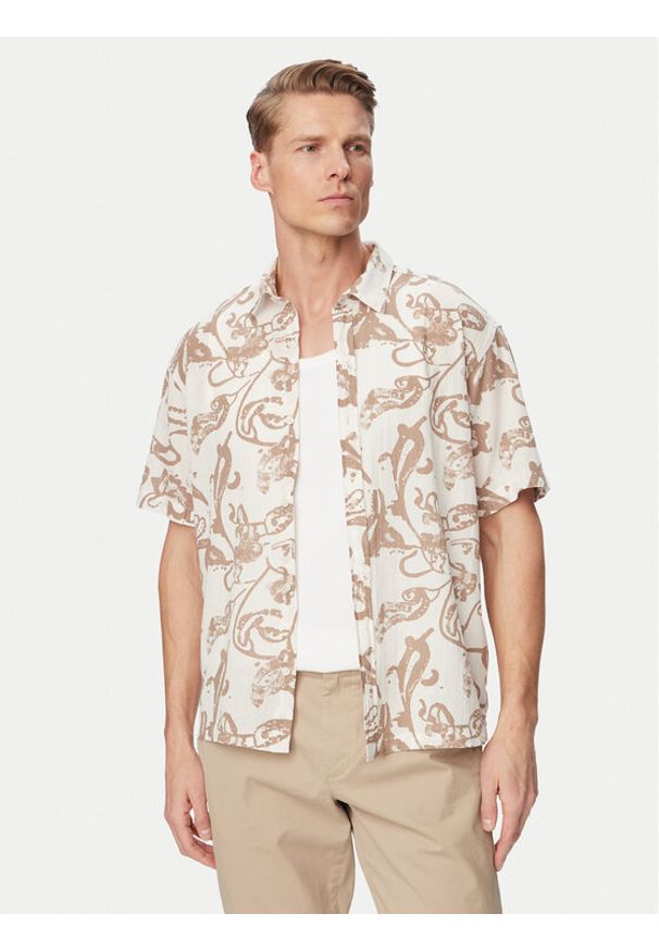 Jack & Jones Koszula Montauk 12293763 Biały Relaxed Fit. Kolor: biały. Materiał: bawełna