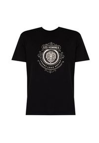 Les Hommes T-Shirt "Luxury Logo" | LBT1027700E | Mężczyzna | Czarny. Okazja: na co dzień. Kolor: czarny. Materiał: elastan, bawełna. Styl: casual