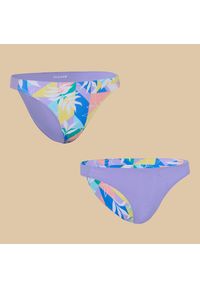 OLAIAN - Dół kostiumu kąpielowego surfingowego dla dzieci Olaian 500 Bella dwustronny. Kolor: fioletowy. Materiał: elastan, poliamid, materiał