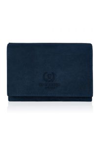 Portfel skórzany vintage PAOLO PERUZZI granatowy T-33-DB. Kolor: niebieski. Materiał: skóra #1
