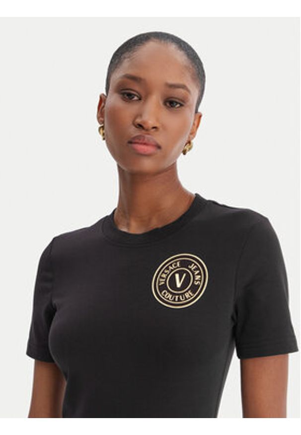Versace Jeans Couture Sukienka codzienna 80HAOT02 CJ03T Czarny Slim Fit. Okazja: na co dzień. Kolor: czarny. Materiał: bawełna. Typ sukienki: proste. Styl: casual