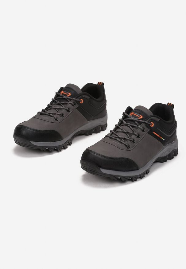 Born2be - Ciemnoszare Buty Trekkingowe Phelele. Kolor: szary. Materiał: nubuk, syntetyk. Wzór: aplikacja. Obcas: na płaskiej podeszwie