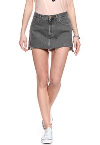 Wrangler - SPÓDNICA JEANSOWA WRANGLER RETRO SKIRT GREY MULES W241RJ24R 112127920. Materiał: jeans. Długość: krótkie. Styl: retro #1