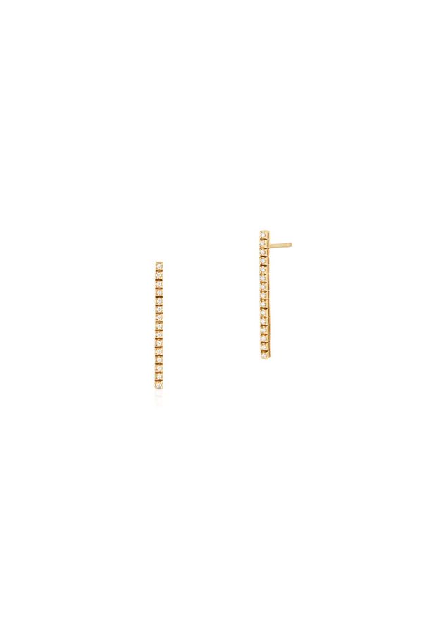 W.KRUK Złote Kolczyki - złoto 585, Brylant 0,17ct - ZFT/KB+106. Materiał: złote. Kolor: złoty. Wzór: aplikacja. Kamień szlachetny: brylant