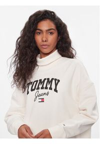 Tommy Jeans Sukienka dzianinowa New Varisty DW0DW16462 Biały Relaxed Fit. Kolor: biały. Materiał: bawełna