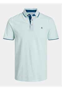 Jack & Jones - Jack&Jones Polo Jjepaulos 12136668 Turkusowy Slim Fit. Typ kołnierza: polo. Kolor: turkusowy. Materiał: bawełna