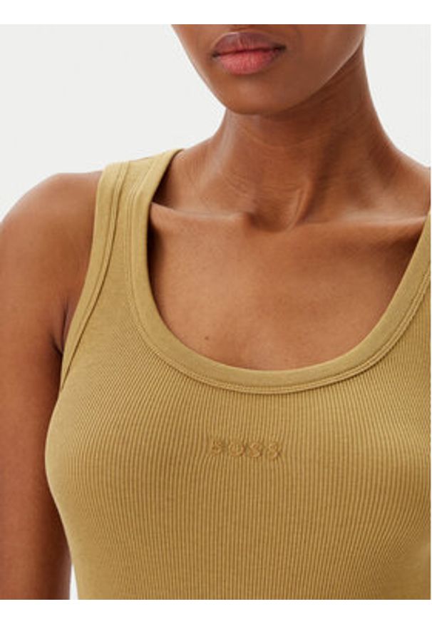 BOSS Top C_Ematite 50504245 Beżowy Slim Fit. Kolor: beżowy. Materiał: bawełna