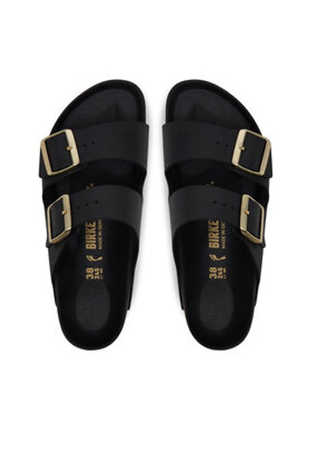 Birkenstock Klapki Arizona Hex 1029493 Czarny. Kolor: czarny. Materiał: skóra