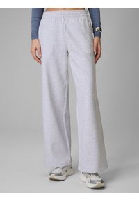 4f - 4F Spodnie dresowe z szerokimi nogawkami damskie - szare XL. Stan: podwyższony. Kolor: szary. Materiał: dresówka #2