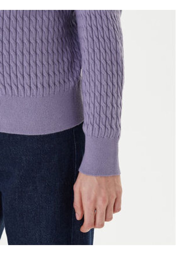 TOMMY HILFIGER - Tommy Hilfiger Sweter Fine WW0WW44993 Fioletowy Regular Fit. Kolor: fioletowy. Materiał: bawełna