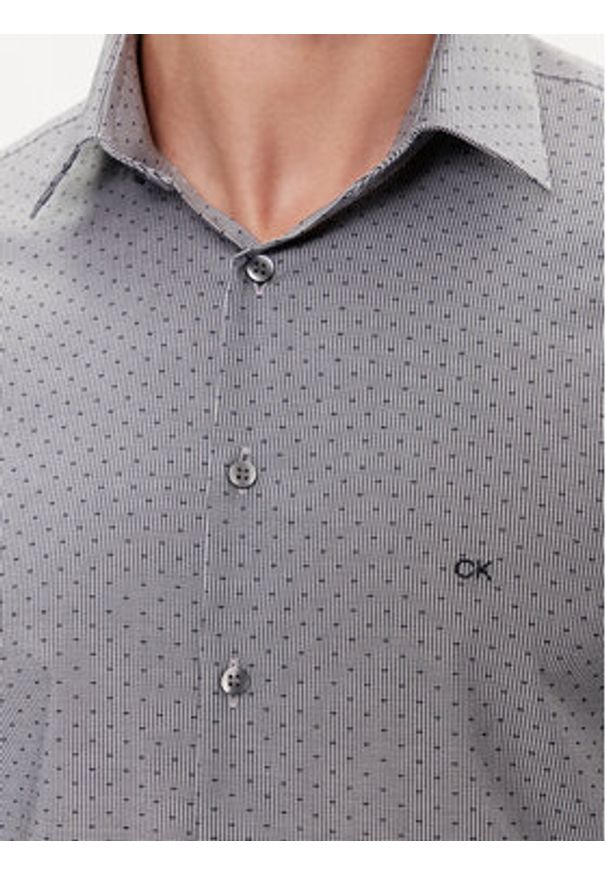 Calvin Klein Koszula K10K112587 Szary Slim Fit. Kolor: szary. Materiał: bawełna