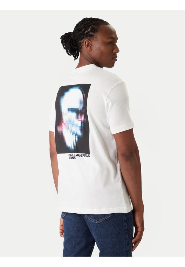 Karl Lagerfeld Jeans T-Shirt B1M17069 Biały Regular Fit. Kolor: biały. Materiał: bawełna