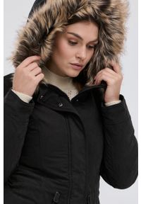 only - Only - Parka. Okazja: na co dzień. Typ kołnierza: kaptur. Kolor: czarny. Materiał: futro. Styl: casual #6