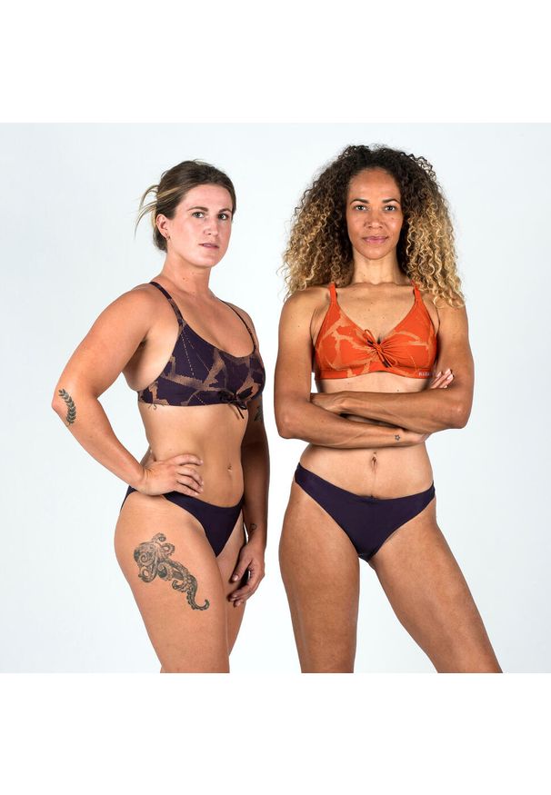 NABAIJI - Góra stroju pływackiego damska Nabaiji Jana Ice. Kolor: wielokolorowy, pomarańczowy, brązowy. Materiał: poliester, materiał