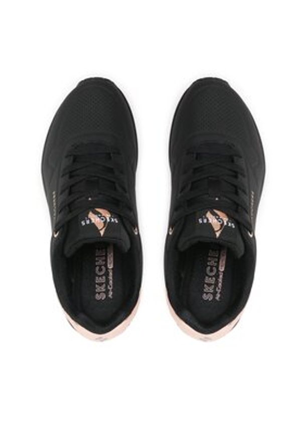 skechers - Skechers Sneakersy Golden Air 177094/BBK Czarny. Kolor: czarny. Materiał: skóra