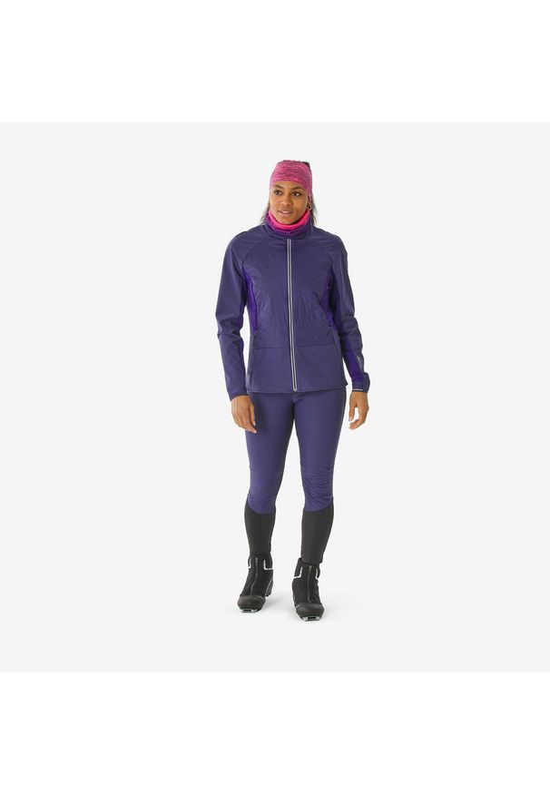 WEDZE - Bluza do narciarstwa biegowego damska Quechua XCS 500. Kolor: fioletowy. Materiał: materiał. Sezon: zima. Sport: narciarstwo