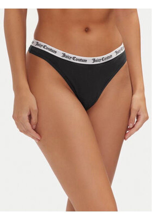 Juicy Couture Komplet 3 par stringów Diana JCLTH224571 Czarny. Kolor: czarny. Materiał: bawełna