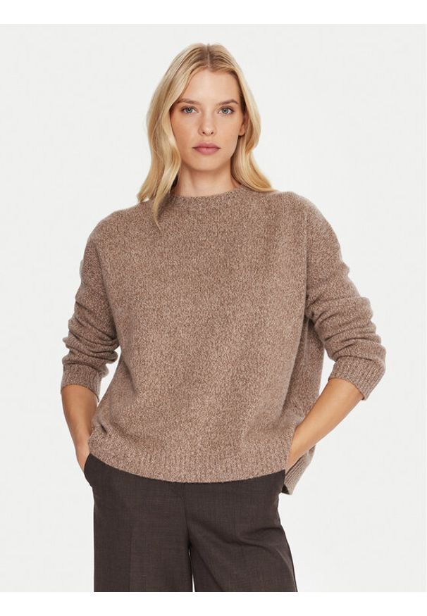 Weekend Max Mara Sweter Sibari 2525366152 Brązowy Relaxed Fit. Kolor: brązowy. Materiał: wełna