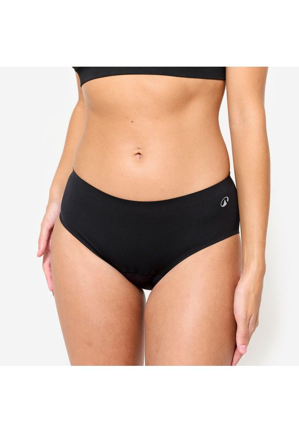 Decathlon - Majtki menstruacyjne. Kolor: czarny. Materiał: syntetyk, elastan, materiał