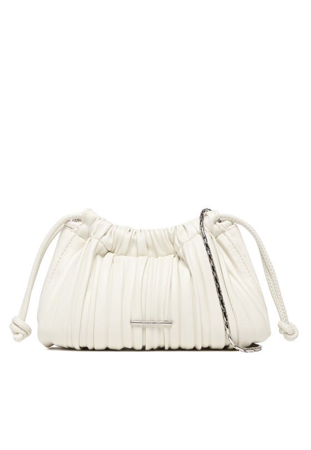 Calvin Klein Torebka Drawstring Plisse Conv Mini Cb P LV04F3077G Biały. Kolor: biały. Materiał: skórzane
