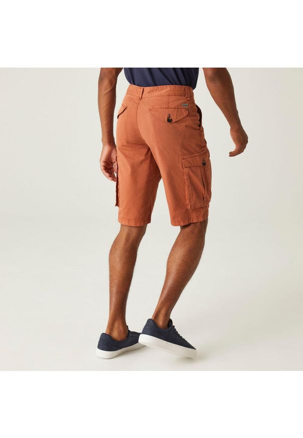 Regatta - Męskie spodenki cargo Shorebay Vintage Look. Kolor: brązowy, beżowy, wielokolorowy. Materiał: bawełna. Sport: turystyka piesza