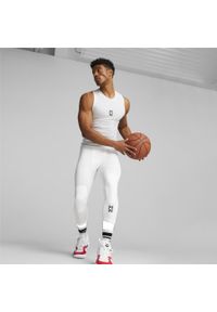 Puma - Męski top bez rękawów do koszykówki Hoops Team PUMA White. Kolor: biały. Długość rękawa: bez rękawów. Sport: koszykówka