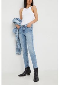 Drykorn jeansy damskie high waist. Stan: podwyższony. Kolor: niebieski #1
