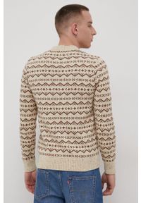 Premium by Jack&Jones Sweter z domieszką wełny męski kolor beżowy. Okazja: na co dzień. Kolor: beżowy. Materiał: wełna. Długość rękawa: długi rękaw. Długość: długie. Styl: casual #6