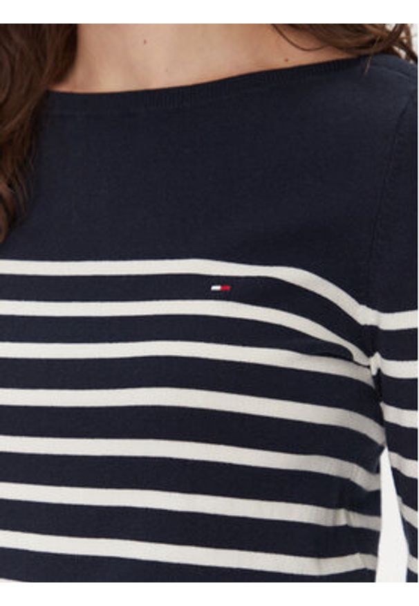 TOMMY HILFIGER - Tommy Hilfiger Sweter WW0WW40099 Granatowy Regular Fit. Kolor: niebieski. Materiał: syntetyk