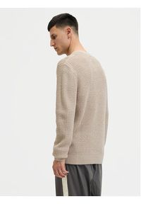 Jack & Jones Sweter Global 12287594 Beżowy Regular Fit. Kolor: beżowy. Materiał: syntetyk