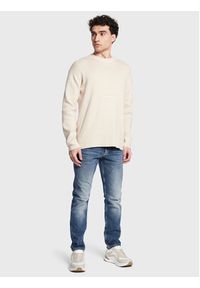 Calvin Klein Jeans Sweter J30J322859 Beżowy Regular Fit. Kolor: beżowy. Materiał: bawełna