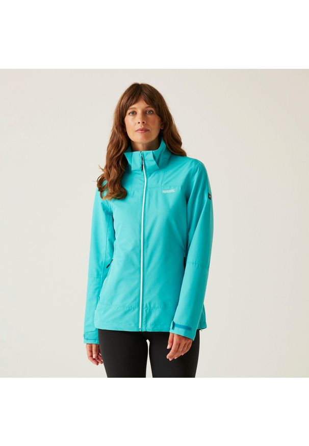 Regatta - Wodoodporna powłoka damska Oakhowe. Kolor: niebieski. Materiał: poliester. Sport: turystyka piesza