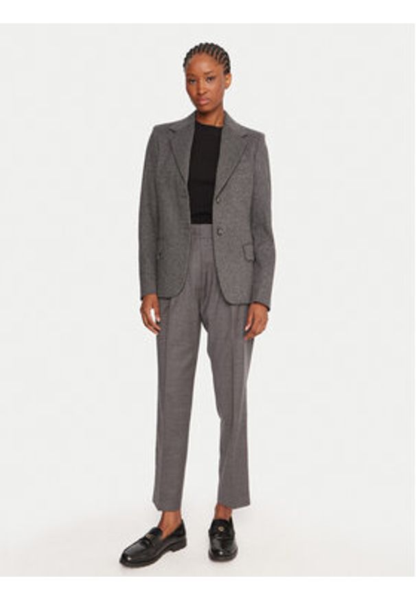 Weekend Max Mara Spodnie materiałowe Caldaia 2525136152 Szary Regular Fit. Kolor: szary. Materiał: wełna