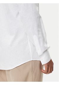 Karl Lagerfeld - KARL LAGERFELD Koszula 605035 552627 Biały Regular Fit. Typ kołnierza: dekolt w karo. Kolor: biały. Materiał: bawełna, len #5