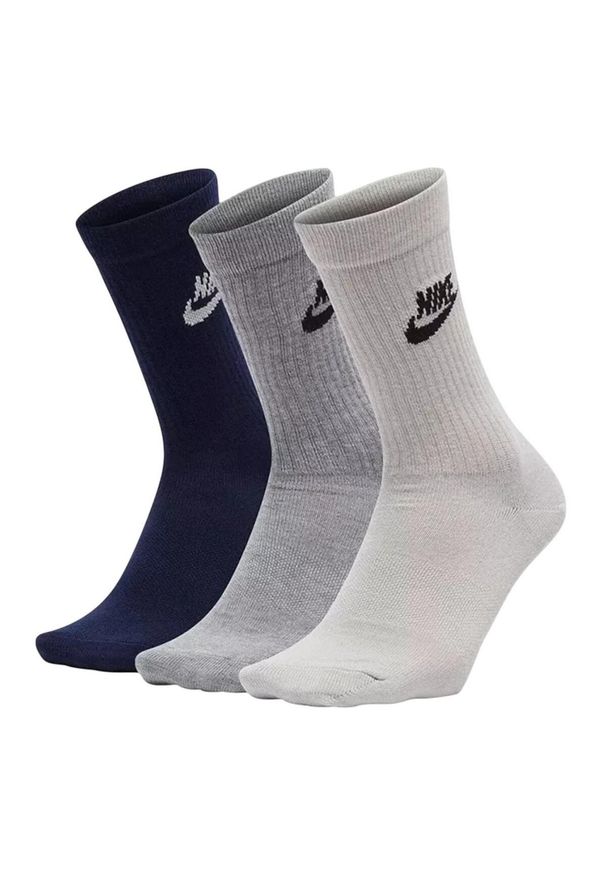 Nike - Zestaw Skarpet Unisex Dla Dorosłych Essentials Everyday (zestaw 3 Sztuk). Kolor: szary, wielokolorowy, czarny. Sport: turystyka piesza