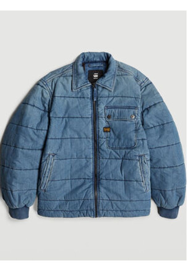 G-Star RAW - G-Star Raw Kurtka jeansowa D25201-D777 Niebieski Regular Fit. Kolor: niebieski. Materiał: bawełna