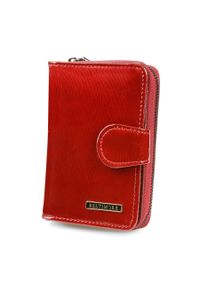 Lakierowany portfel czerwony Beltimore A02. Kolor: czerwony. Materiał: skóra