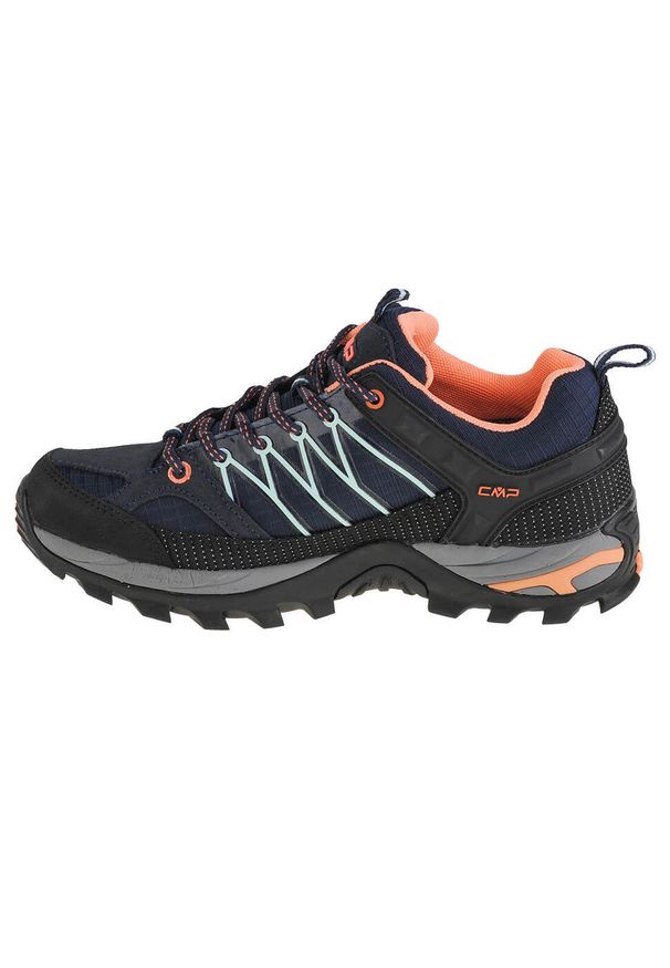 Damskie Buty Trekkingowe Oddychające CMP Rigel Low Granatowe. Kolor: wielokolorowy, niebieski, czarny. Materiał: zamsz. Szerokość cholewki: normalna