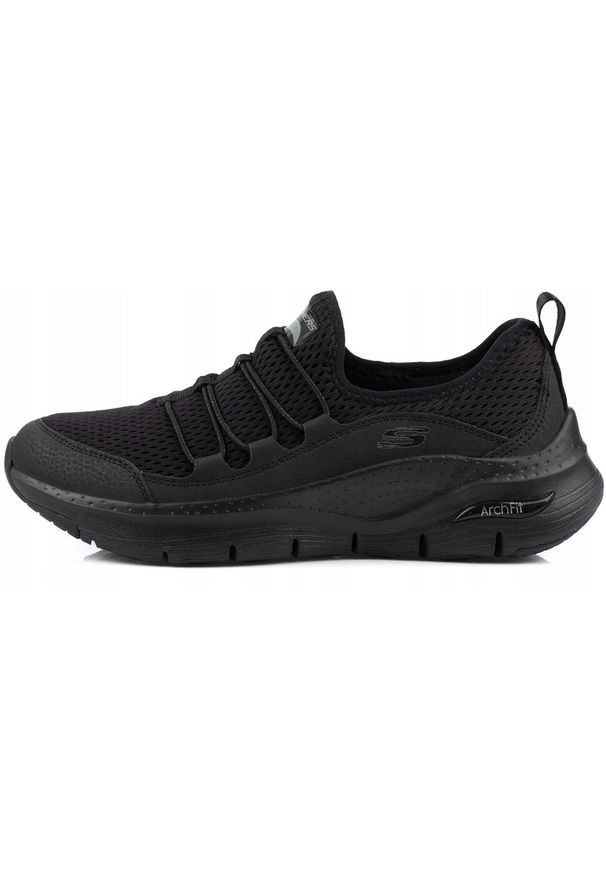 skechers - Damskie buty sportowe sneakersy slip-on SKECHERS ARCH-FIT LUCKY THOUGHTS. Zapięcie: bez zapięcia. Kolor: czarny. Model: Skechers Sport. Sport: turystyka piesza