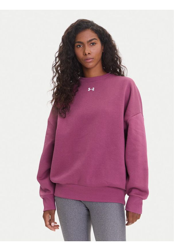 Under Armour Bluza Ua Rival 1386463 Różowy Oversize. Kolor: różowy. Materiał: bawełna
