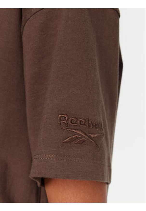 Reebok T-Shirt RK25315CCW Brązowy Regular Fit. Kolor: brązowy. Materiał: bawełna