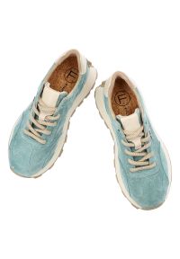 Sneakersy damskie Filippo, skóra naturalna zamszowa klasyczne sznurowanie wygodna sportowa forma elastyczna podeszwa do codziennego użytkowania, ziel. Okazja: na co dzień. Zapięcie: sznurówki. Kolor: zielony. Materiał: zamsz, skóra, jeans. Szerokość cholewki: normalna #9