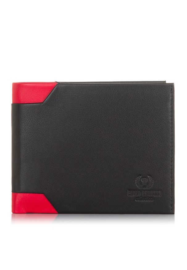 PAOLO PERUZZI - Portfel męski skórzany RFID Paolo Peruzzi czarny IN-13. Kolor: czerwony, wielokolorowy, czarny. Materiał: skóra