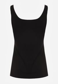 Born2be - Czarny Gładki Top na Szerokich Ramiączkach w Stylu Basic Starbe. Okazja: do pracy, na co dzień. Kolekcja: plus size. Kolor: czarny. Materiał: jeans. Długość rękawa: na ramiączkach. Wzór: gładki. Sezon: lato. Styl: elegancki, klasyczny, casual #7