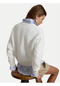 Polo Ralph Lauren Sweter 211A12723001 Biały Relaxed Fit. Typ kołnierza: polo. Kolor: biały. Materiał: bawełna #3