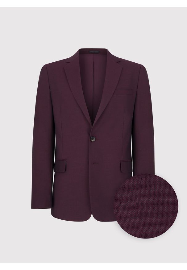 Pako Lorente - PAKO LORENTE - Bordowa marynarka garniturowa. Kolor: czerwony. Materiał: poliester, wiskoza, elastan. Styl: młodzieżowy