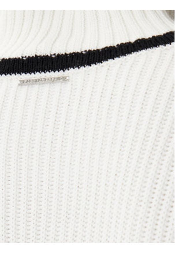 Karl Lagerfeld - KARL LAGERFELD Golf A4W18051 Biały Regular Fit. Typ kołnierza: golf. Kolor: biały. Materiał: wełna