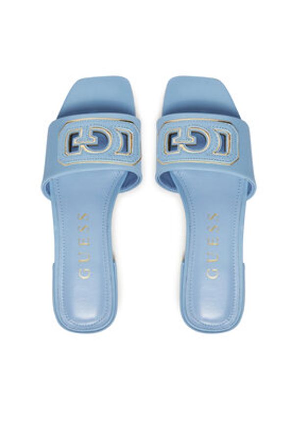 Guess Klapki FLJTAR LEA19 Niebieski. Kolor: niebieski. Materiał: skóra