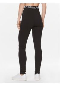 Calvin Klein Jeans Legginsy J20J222601 Czarny Slim Fit. Kolor: czarny. Materiał: syntetyk, wiskoza