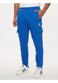 Adidas - adidas Spodnie dresowe adicolor Trefoil IP2758 Niebieski Slim Fit. Kolor: niebieski. Materiał: bawełna